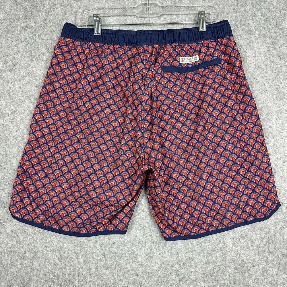 Fair Harbor Anchor Swim Trunks Shorts Mens XL Geometric Brief Lined Pockets*